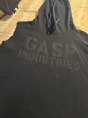 GASP Industries Black Graphic Hoodie with Orange Accent